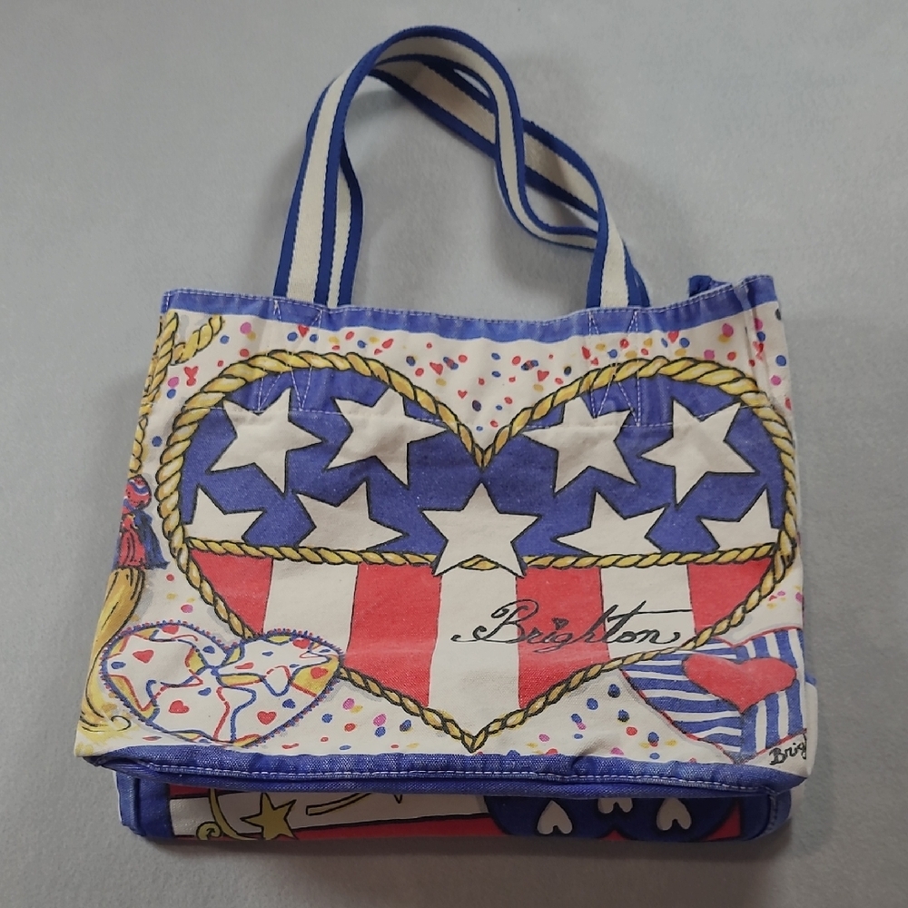 Brighton Star Spangled Heart Beach Tote by Tom Clancy Patriotic Canvas Tote